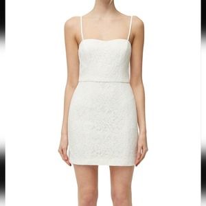 𝅺French connection white lace‎ strapless lace wedding dress size 10 new!!!